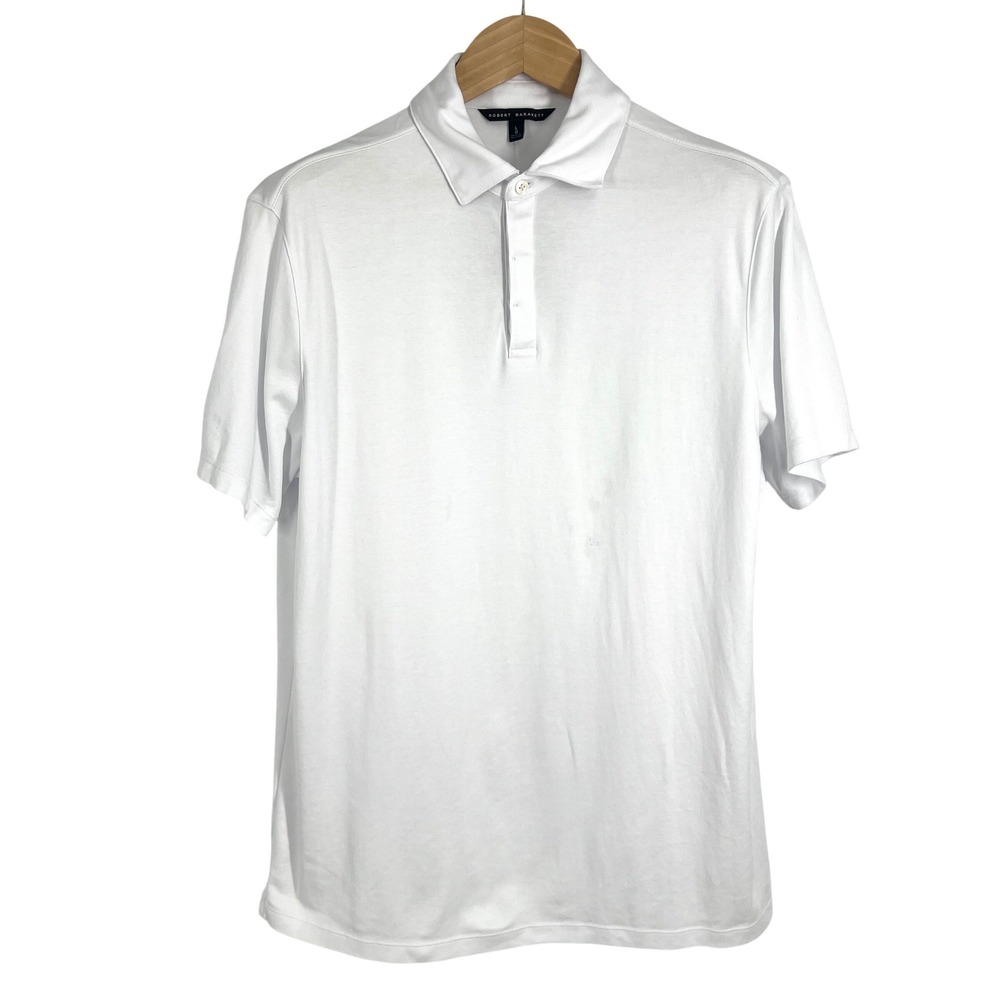 Robert Barakett The Barakett Polo White Pima Cotton Mens Large RB52633 NEW